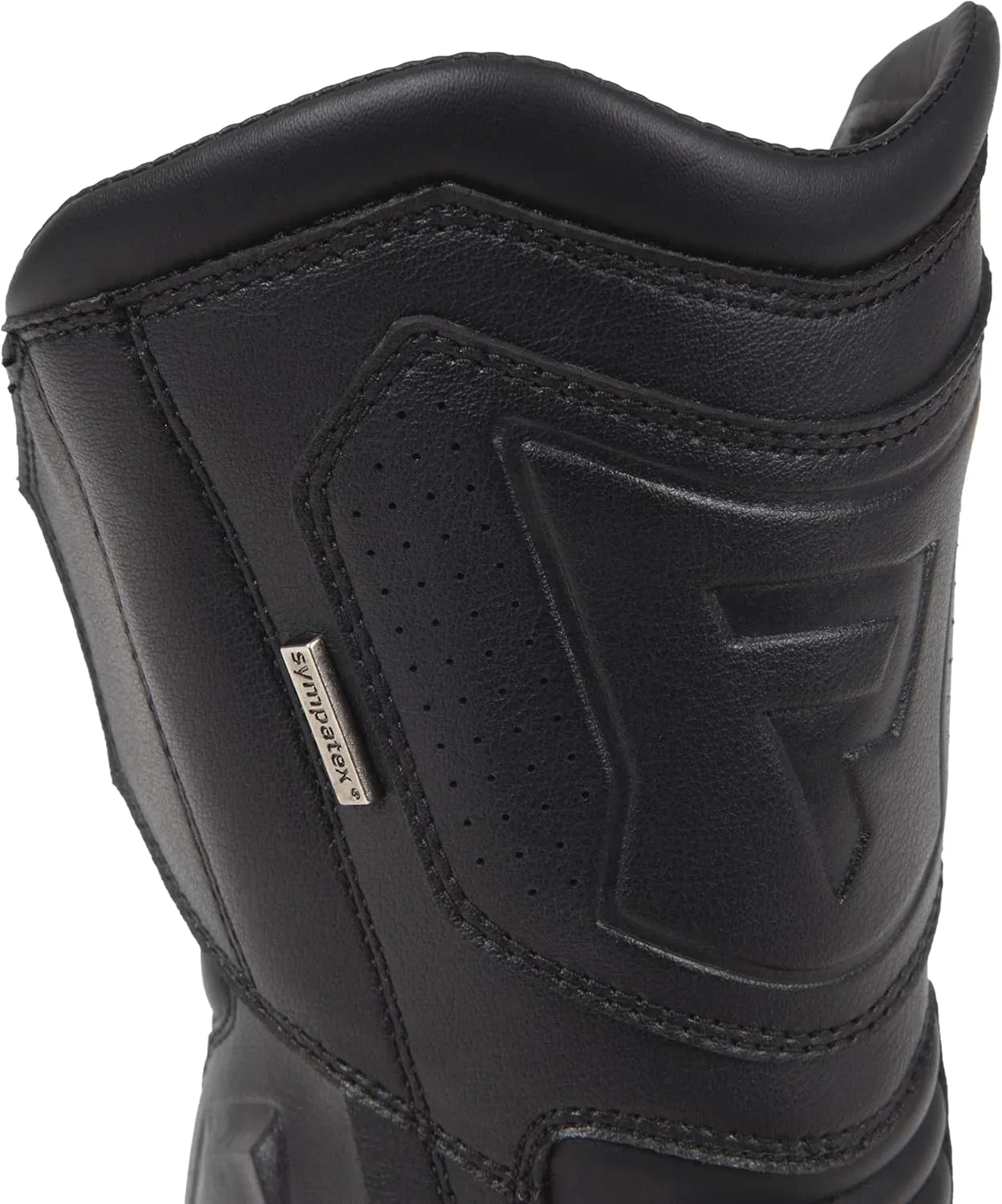 Compass SympaTex membrane motorcycle boots, heel and ankle protection and stiffened toe, non-slip sole, two long zips
