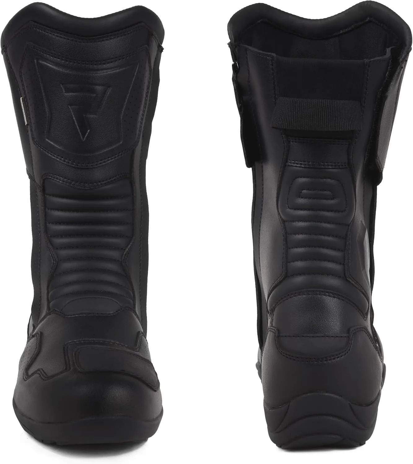 Compass SympaTex membrane motorcycle boots, heel and ankle protection and stiffened toe, non-slip sole, two long zips