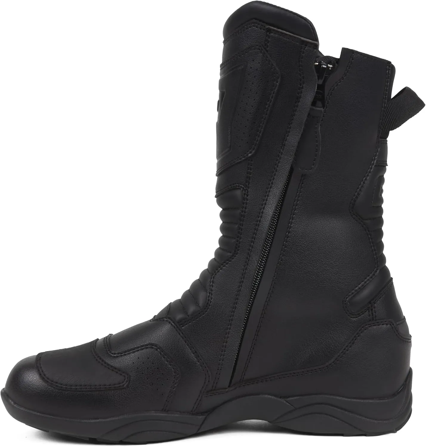 Compass SympaTex membrane motorcycle boots, heel and ankle protection and stiffened toe, non-slip sole, two long zips