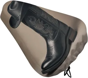 Cowboy Black Hat Western Boots Bike Seat Cushion for Women Men Soft Padded Bike Seat Cover Waterproof Bicycle Saddle with Drawstring Comfort Road Bike Saddles for Exercise Spin Cruiser Mountain Bikes