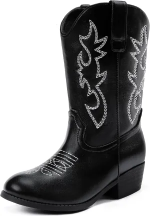 Cowboy Boots for Girls Pointed Toe Kids Cowgirl Boots Mid Calf Western Youth Cowgirl Boots Horse Riding Party for Toddler Little Big Kids
