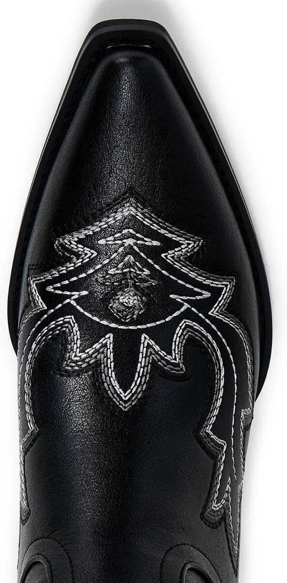 Cowgirl Boots Women – Western Mid-Calf Cowboy Boots with Pointy Toe & 2-Inch Chunky Heel, Embroidered Fashion Boots