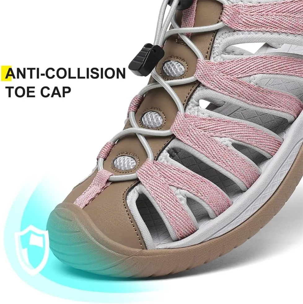 Dannto Women's Closed Toe Hiking Sandals Walking Water Sandal Comfort Athletic Sport Outdoor Sandals
