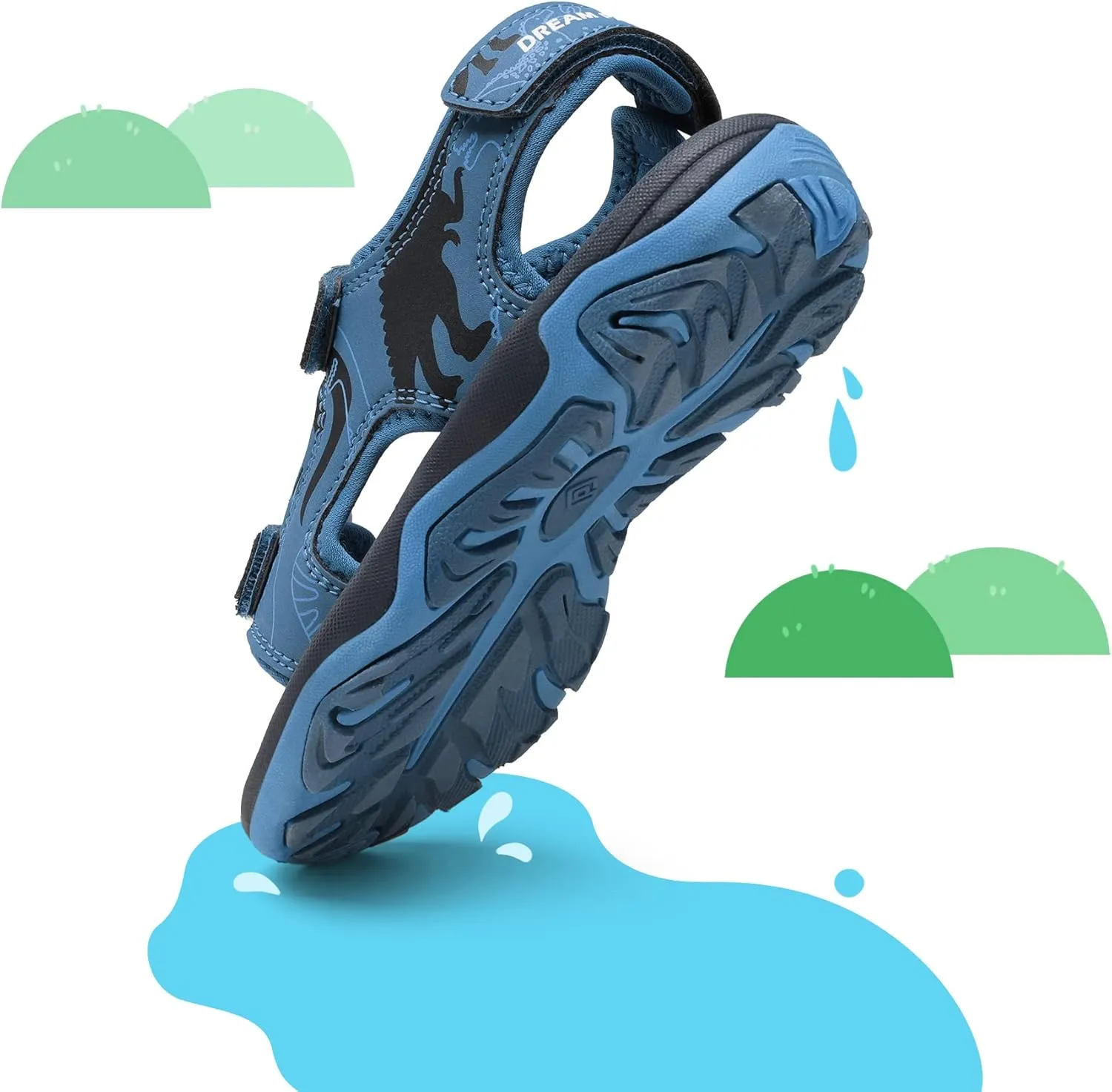 DREAM PAIRS Boys Girls Sandals Summer Outdoor Athletic Kids Sport Water Shoes for Toddler/Little Kid