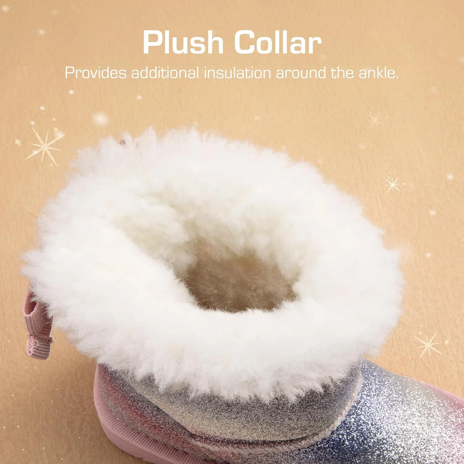 DREAM PAIRS Girls Boots Kids Winter Faux Fur Warm Snow Ankle FuzzyChic Kid's Bow Boots for Toddler/Little Kid