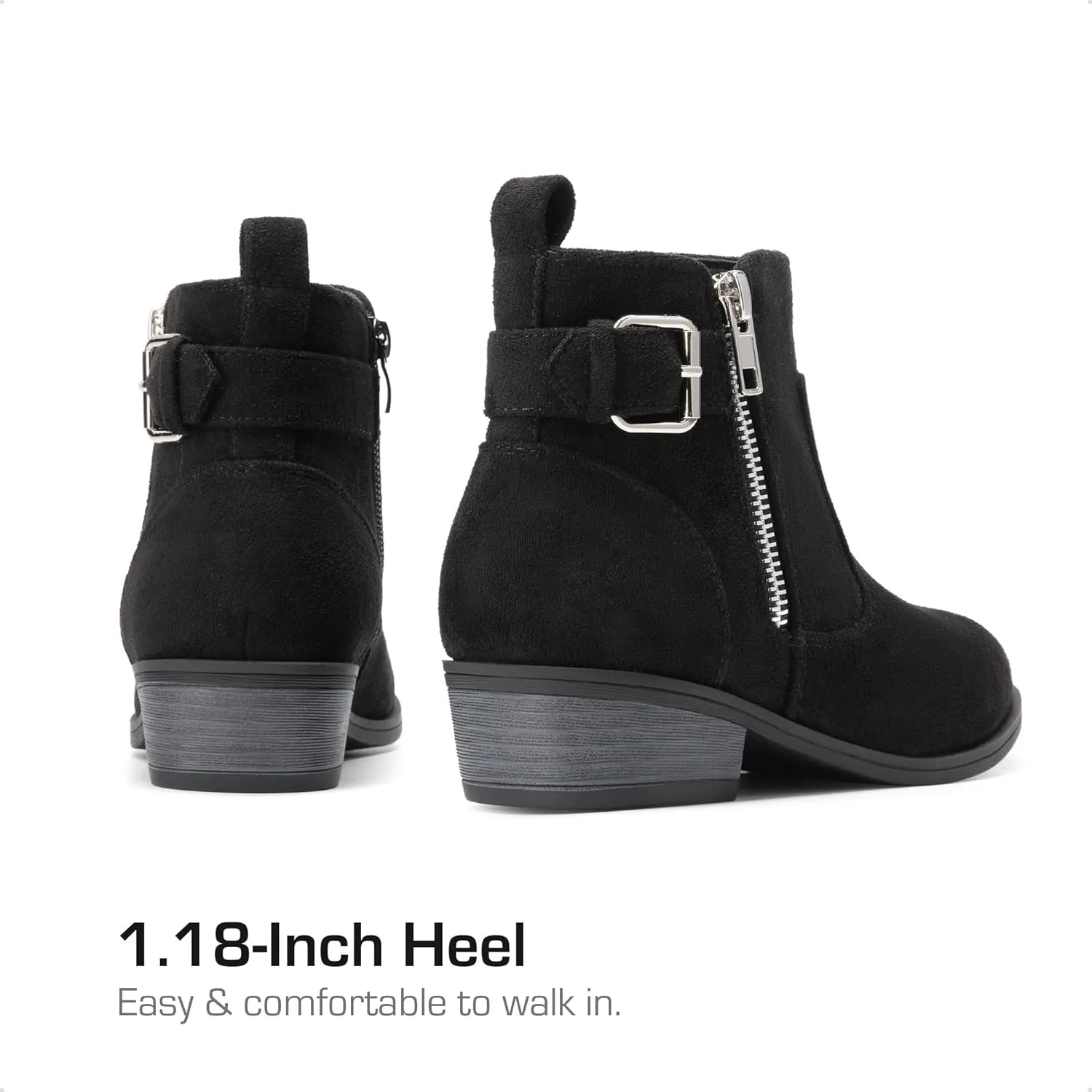 DREAM PAIRS Girls Boots Low Heel Side Zipper Ankle Booties Little Kid/Big Kid
