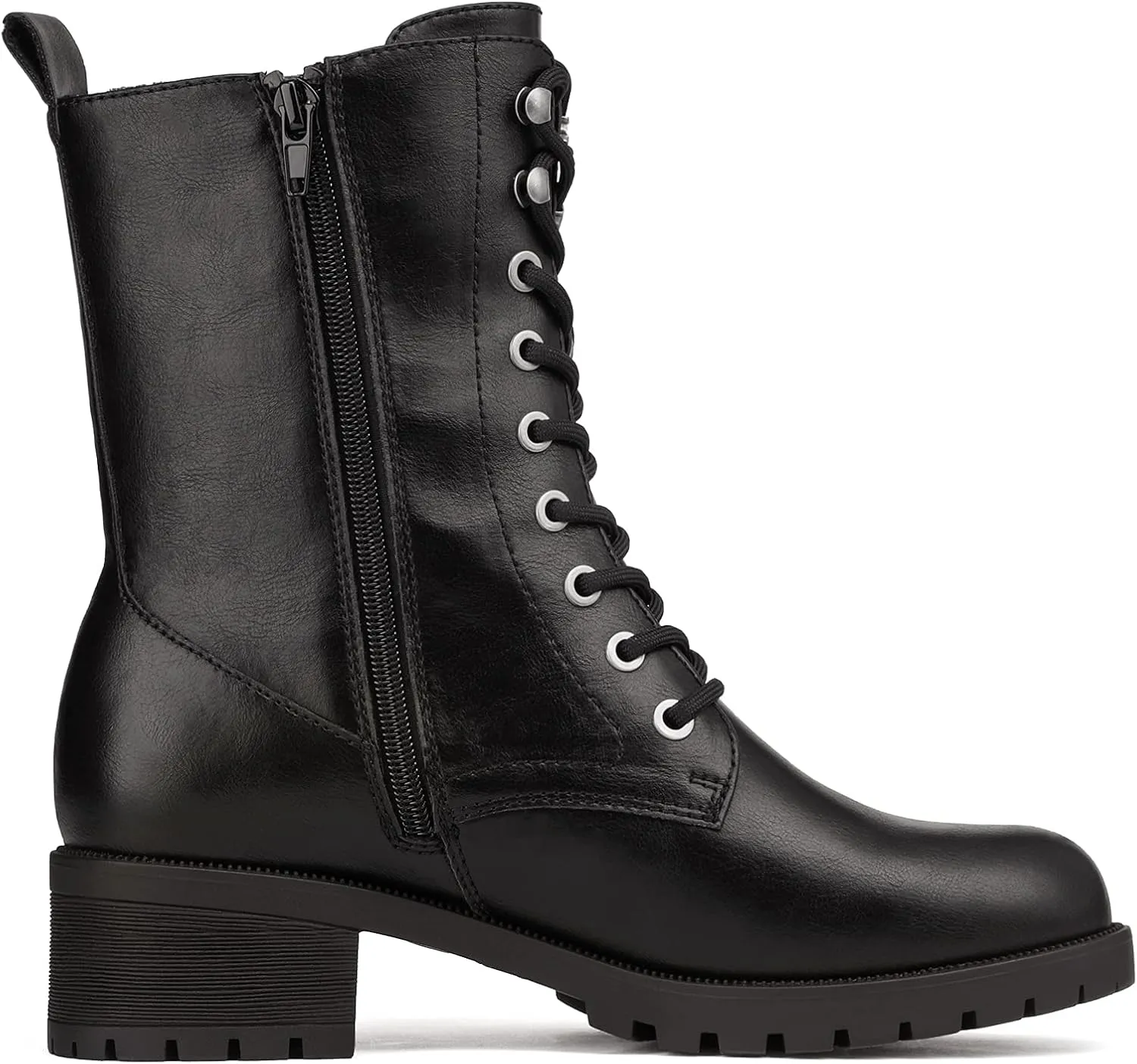 DREAM PAIRS Lace-up Combat Boots Mid-calf Military Winter Boot for Women