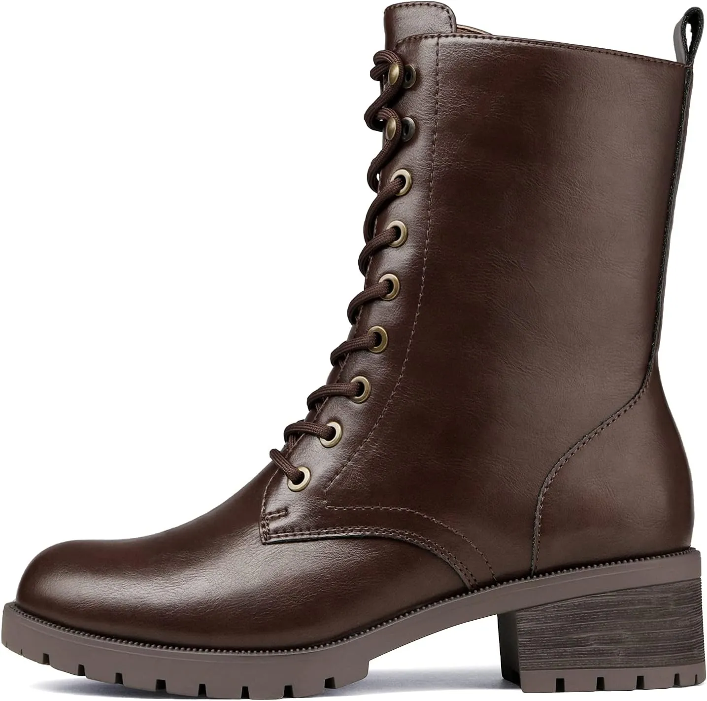 DREAM PAIRS Lace-up Combat Boots Mid-calf Military Winter Boot for Women