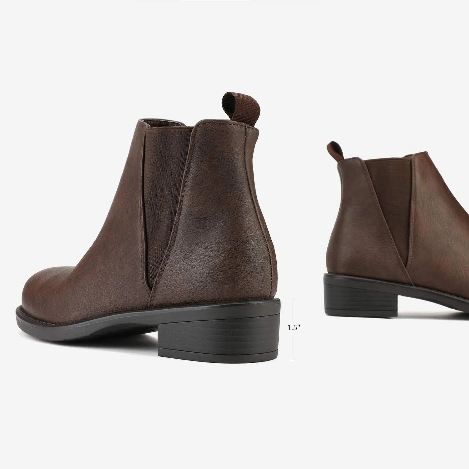 DREAM PAIRS Women's Ankle Boots Chunky Low Heel Chelsea Booties Slip On Elastic Fall Short Boots