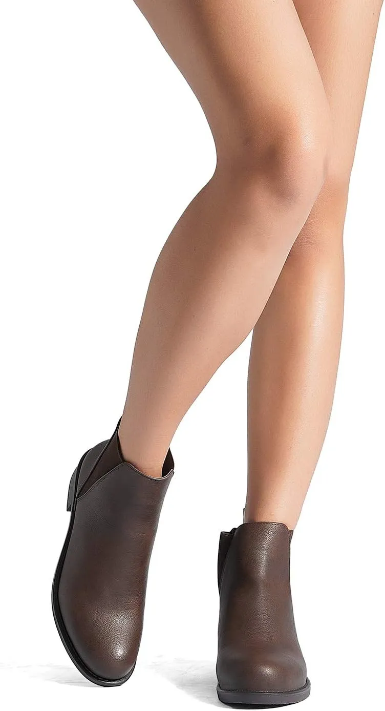 DREAM PAIRS Women's Ankle Boots Chunky Low Heel Chelsea Booties Slip On Elastic Fall Short Boots