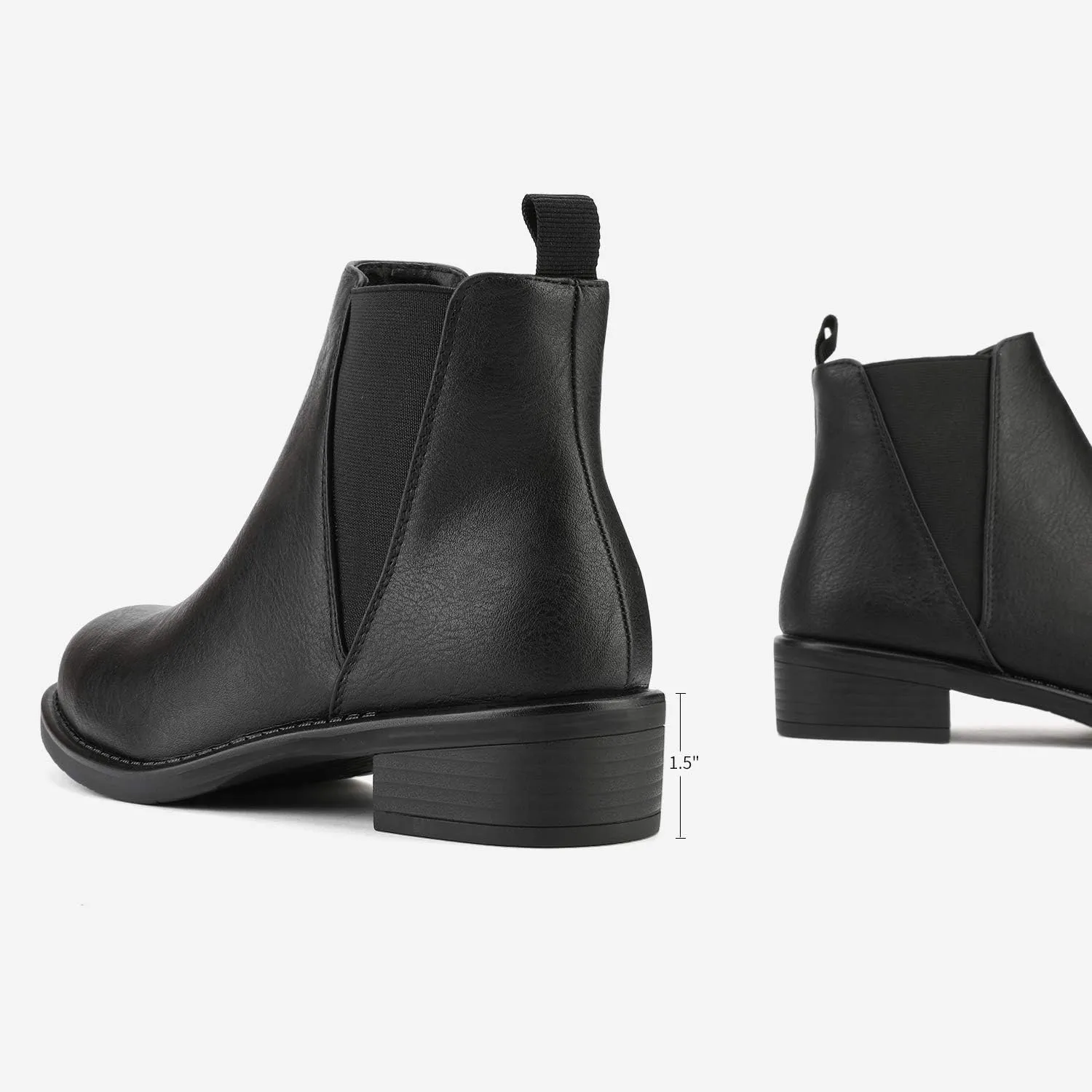 DREAM PAIRS Women's Ankle Boots Chunky Low Heel Chelsea Booties Slip On Elastic Fall Short Boots