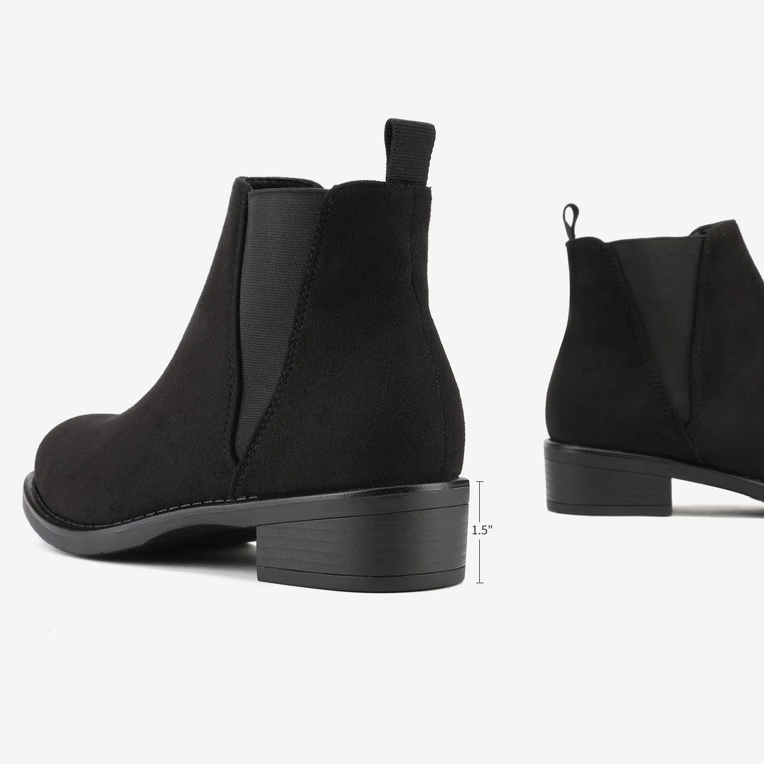 DREAM PAIRS Women's Ankle Boots Chunky Low Heel Chelsea Booties Slip On Elastic Fall Short Boots