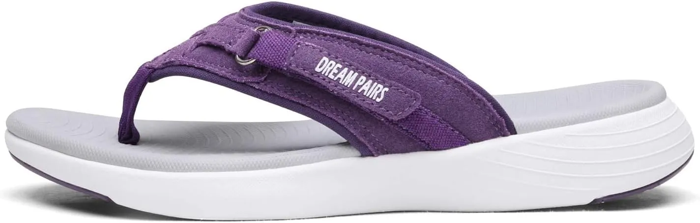DREAM PAIRS Women's Arch Support Flip Flops Comfortable Thong Sandals