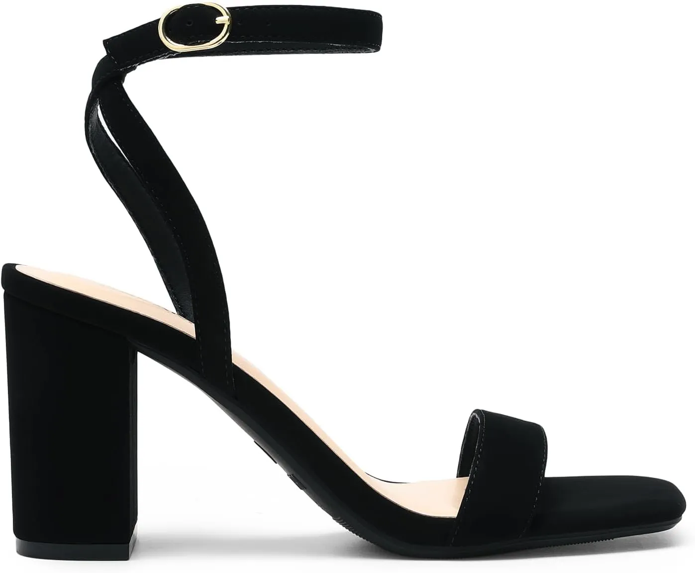 DREAM PAIRS Women's Chunky Heels Square Open Toe Ankle Buckle Strappy Block Heeled Sandals for Party Wedding Daily