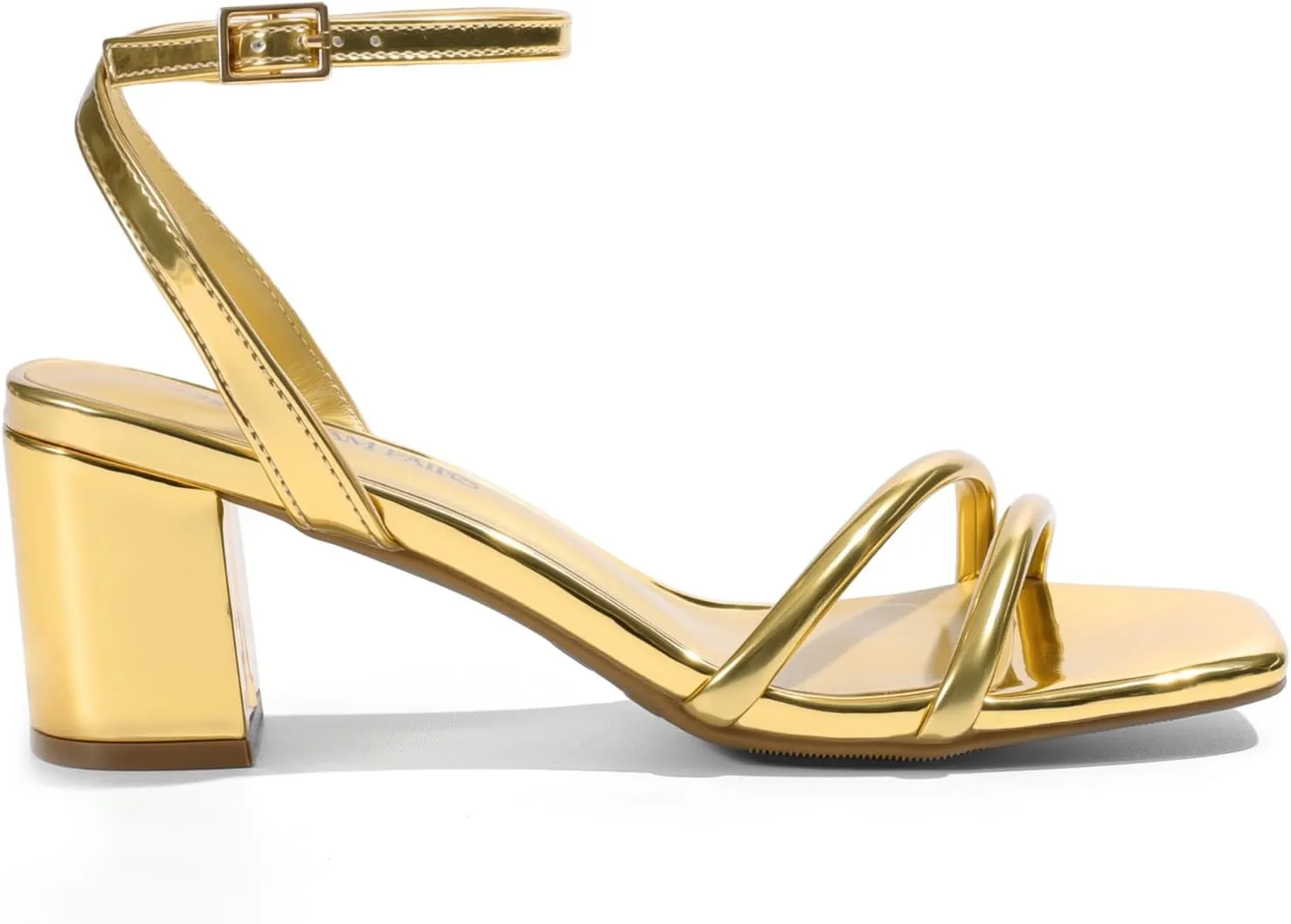 DREAM PAIRS Women's Chunky Strappy Heels Square Open Toe Ankle Buckle Low Heels Sandals for Daily Wedding Party Dress