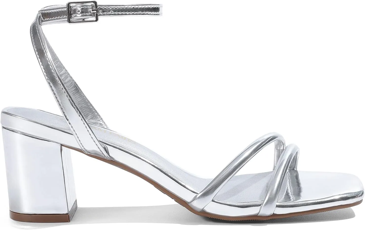 DREAM PAIRS Women's Chunky Strappy Heels Square Open Toe Ankle Buckle Low Heels Sandals for Daily Wedding Party Dress