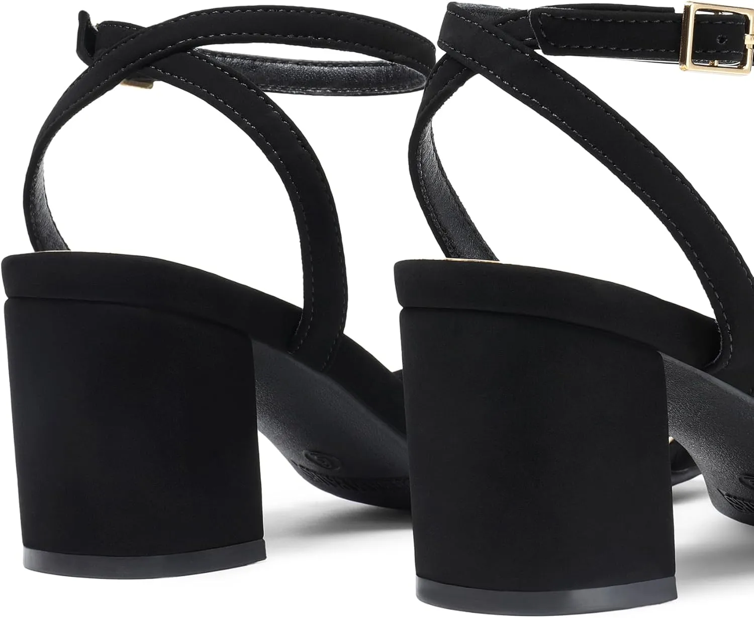 DREAM PAIRS Women's Chunky Strappy Heels Square Open Toe Ankle Buckle Low Heels Sandals for Daily Wedding Party Dress
