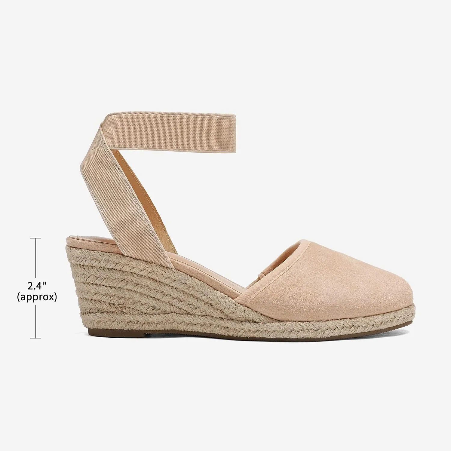 DREAM PAIRS Women's Elastic Ankle Strap Espadrilles Wedge Sandals