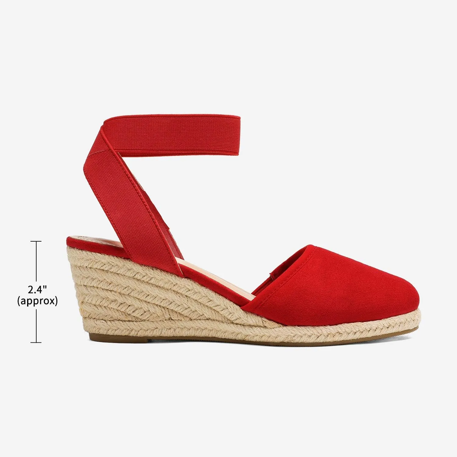 DREAM PAIRS Women's Elastic Ankle Strap Espadrilles Wedge Sandals