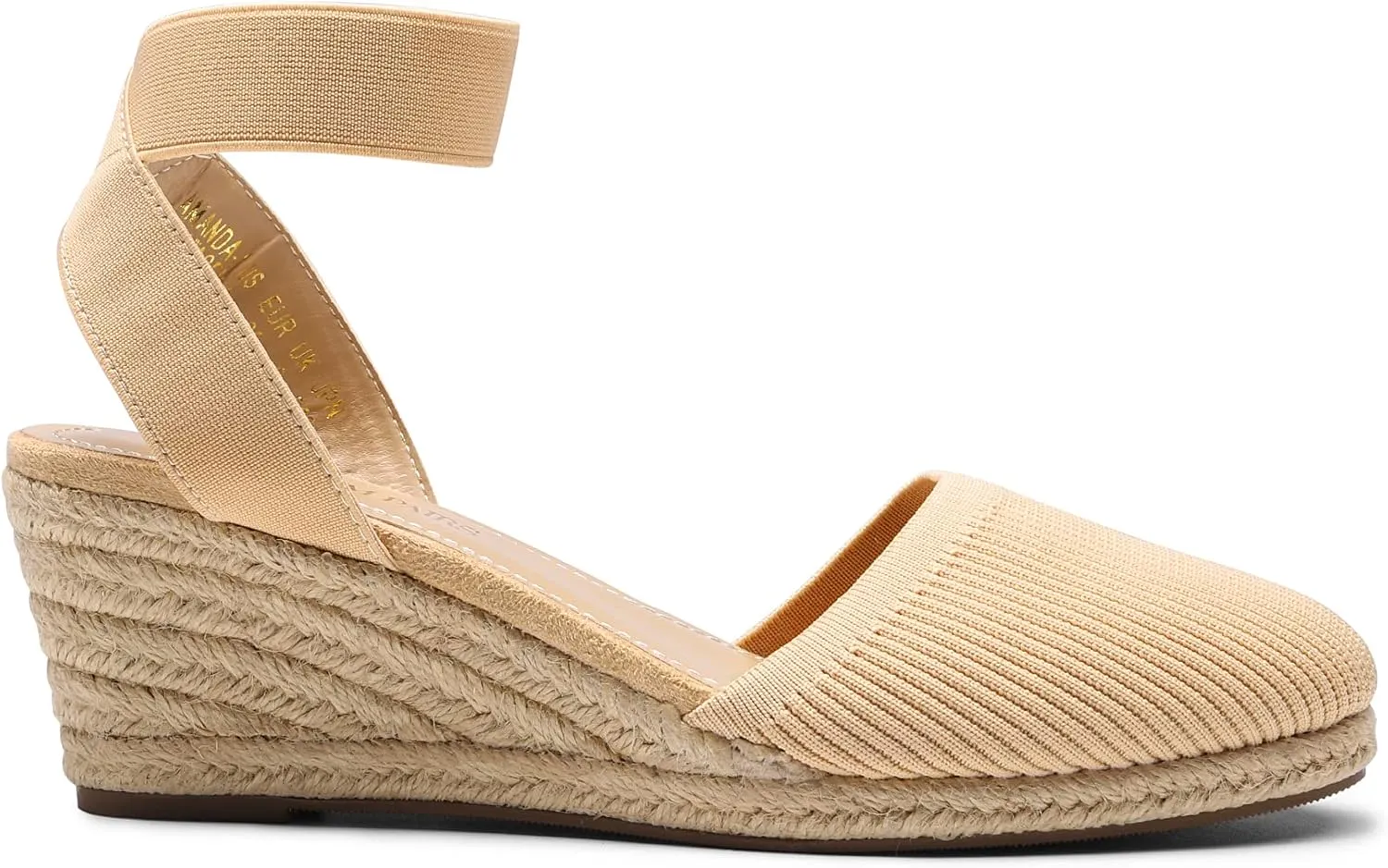 DREAM PAIRS Women's Elastic Ankle Strap Espadrilles Wedge Sandals