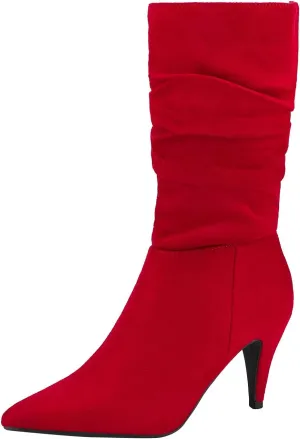 DREAM PAIRS Women's High Heel Mid Calf Boots Slouchy Pointed Toe Fall Boots