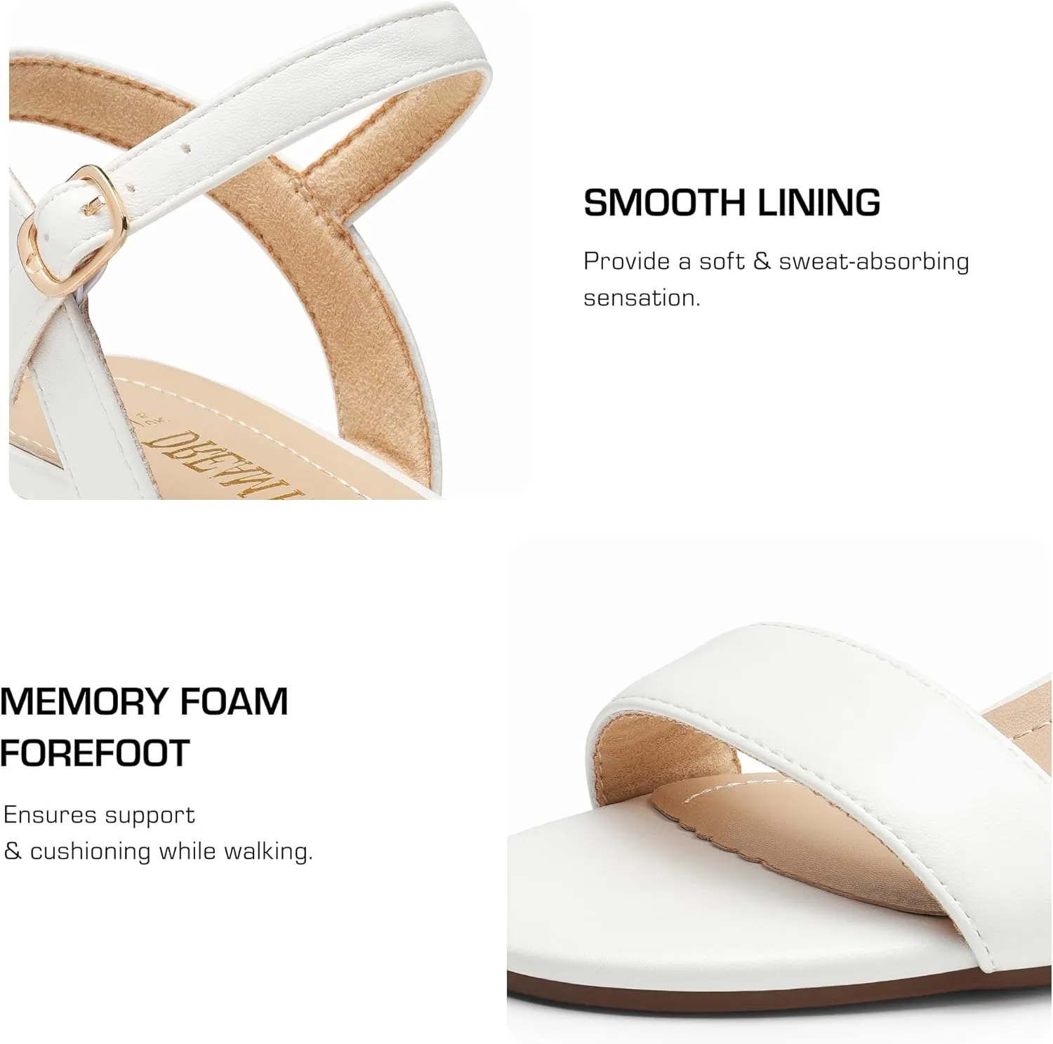 DREAM PAIRS Women's Low Heels Block Open Toe Ankle Strap Classic Short Chunky Sandals with Buckle for Daily Work Wedding Party