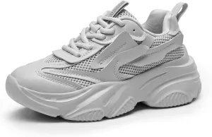DREAM PAIRS Women's Platform Chunky Fashion Sneakers Jaxon Walking Lace-Up Comfortable Dad Sneakers Workout Sport Work Casual Tennis Shoes