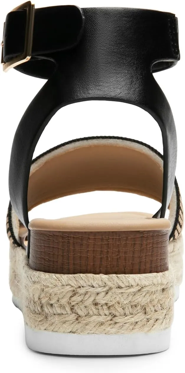 DREAM PAIRS Women's Platform Espadrilles Casual Ankle Strap Wedge Sandals Comfortable Dressy Summer Shoes