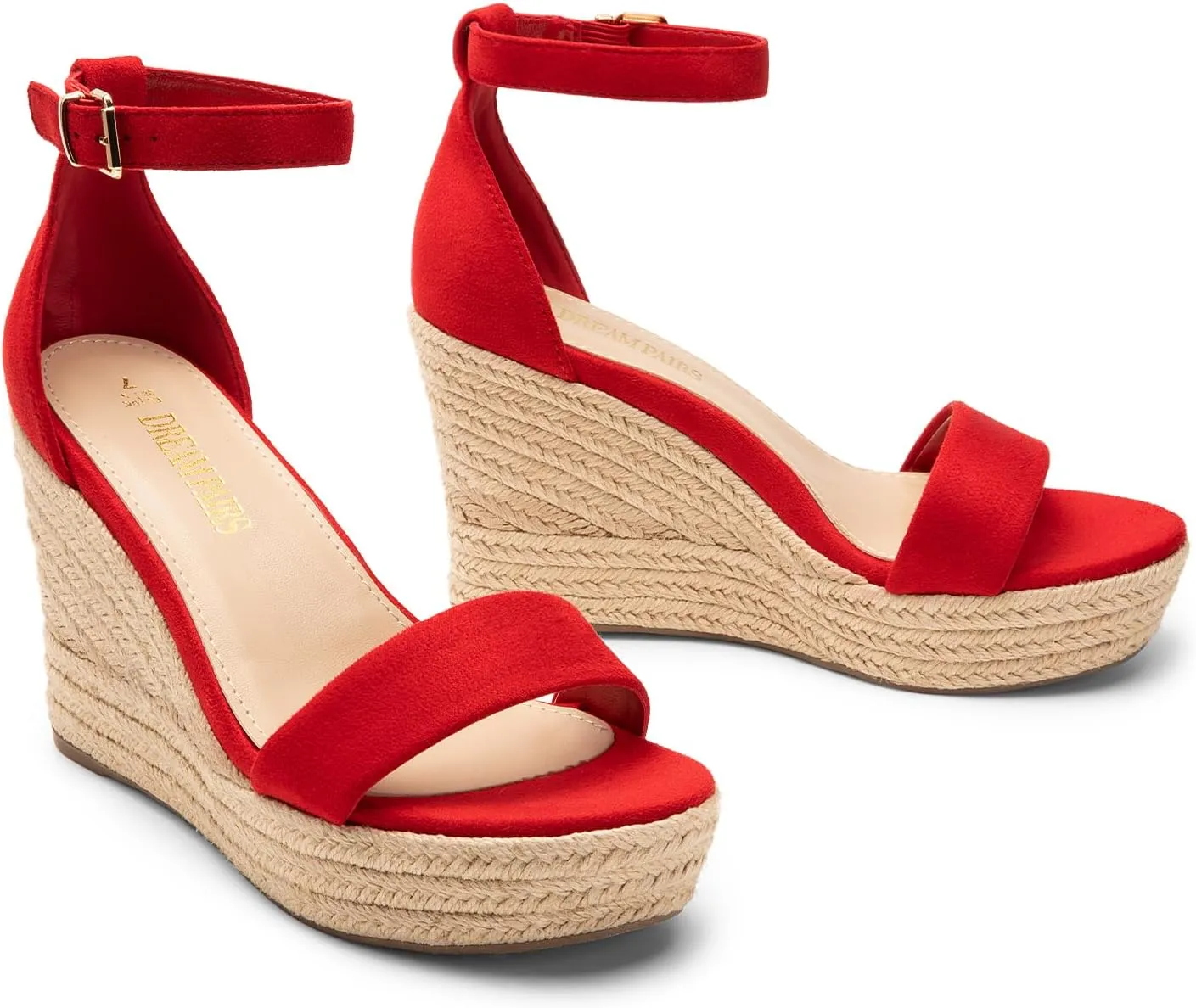 DREAM PAIRS Women's Platform Wedges Sandals, Comfortable Open Toe Espadrilles Sandals Dressy Buckle Ankle Strap Summer Shoes