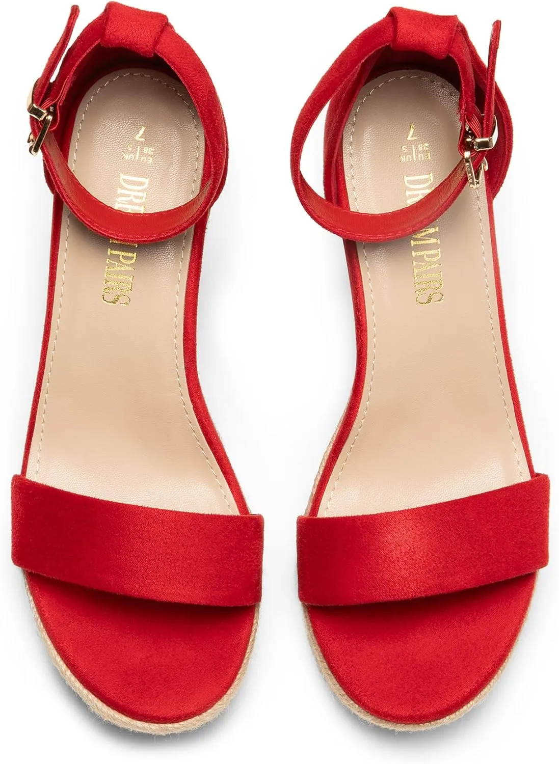 DREAM PAIRS Women's Platform Wedges Sandals, Comfortable Open Toe Espadrilles Sandals Dressy Buckle Ankle Strap Summer Shoes