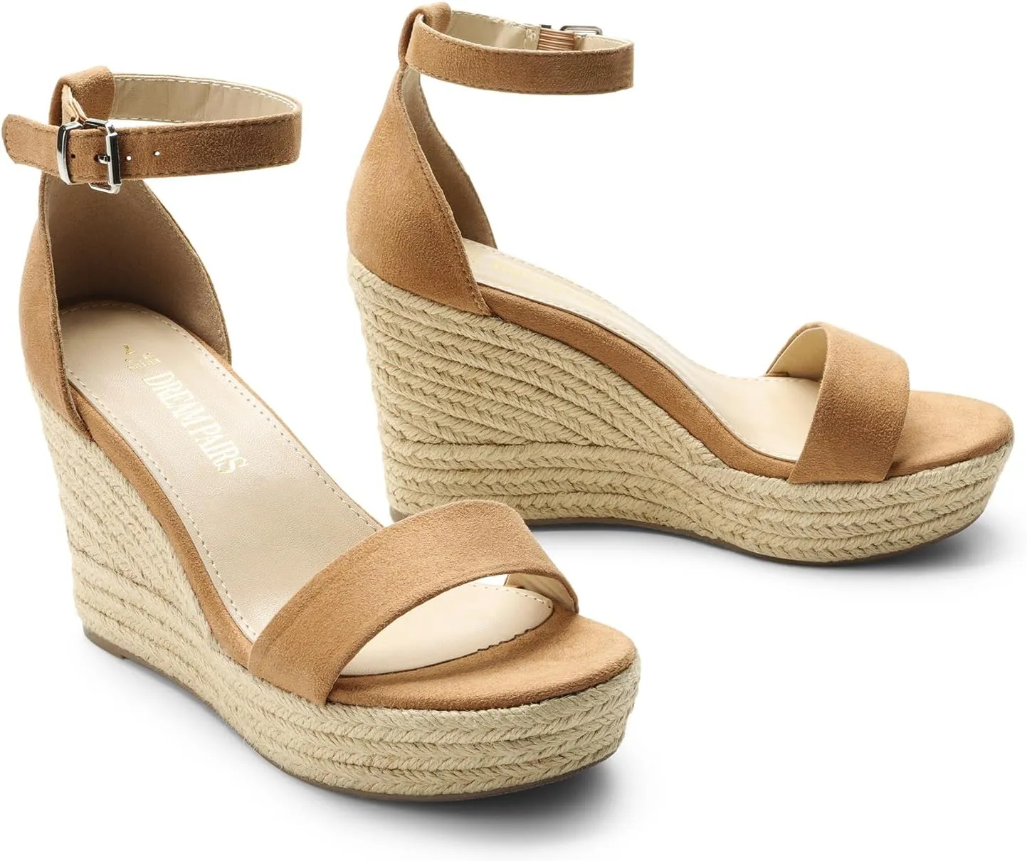 DREAM PAIRS Women's Platform Wedges Sandals, Comfortable Open Toe Espadrilles Sandals Dressy Buckle Ankle Strap Summer Shoes