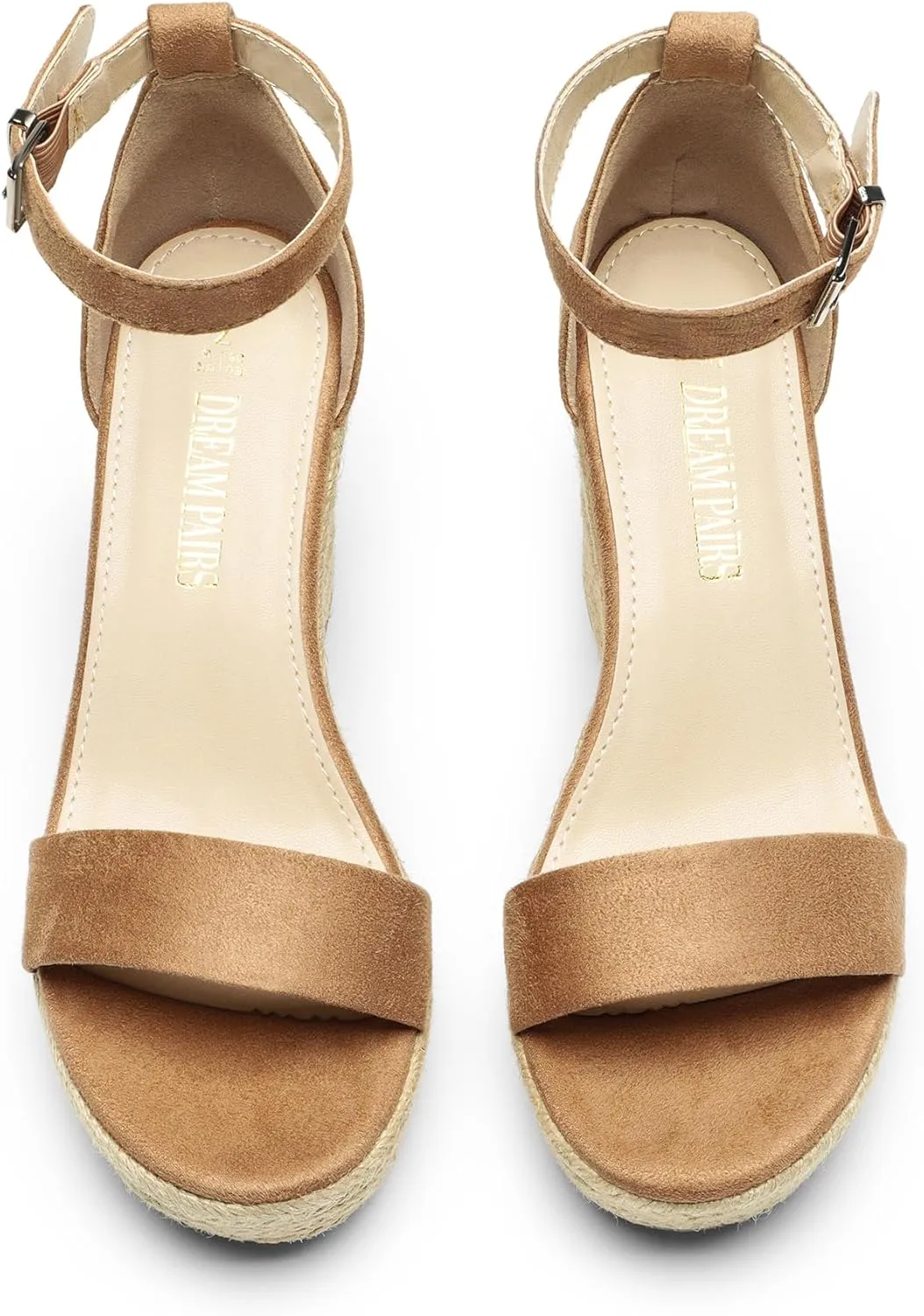 DREAM PAIRS Women's Platform Wedges Sandals, Comfortable Open Toe Espadrilles Sandals Dressy Buckle Ankle Strap Summer Shoes