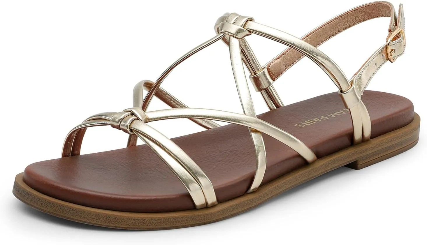 DREAM PAIRS Women's Sandals Cross Strappy Gladiator Dress Flat Sandals Daily Casual Comfortable Summer Shoes