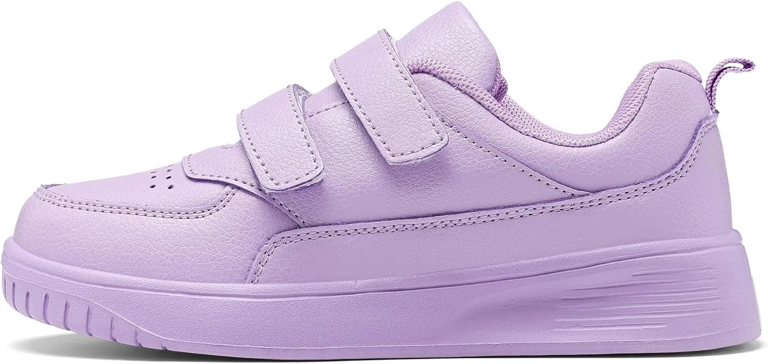 DSWED Unisex-Child Leather Lightweight Breathable Knit Athletic Running Sneakers for Kids Shoes for Boys Girls