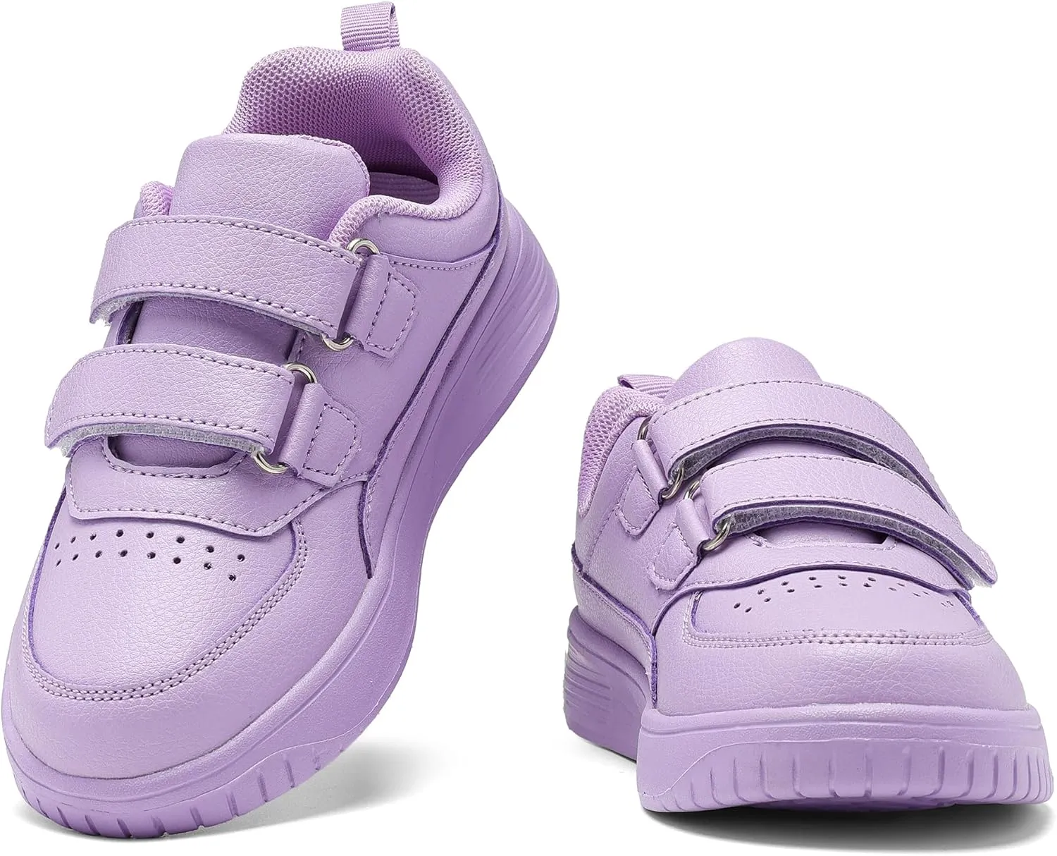 DSWED Unisex-Child Leather Lightweight Breathable Knit Athletic Running Sneakers for Kids Shoes for Boys Girls