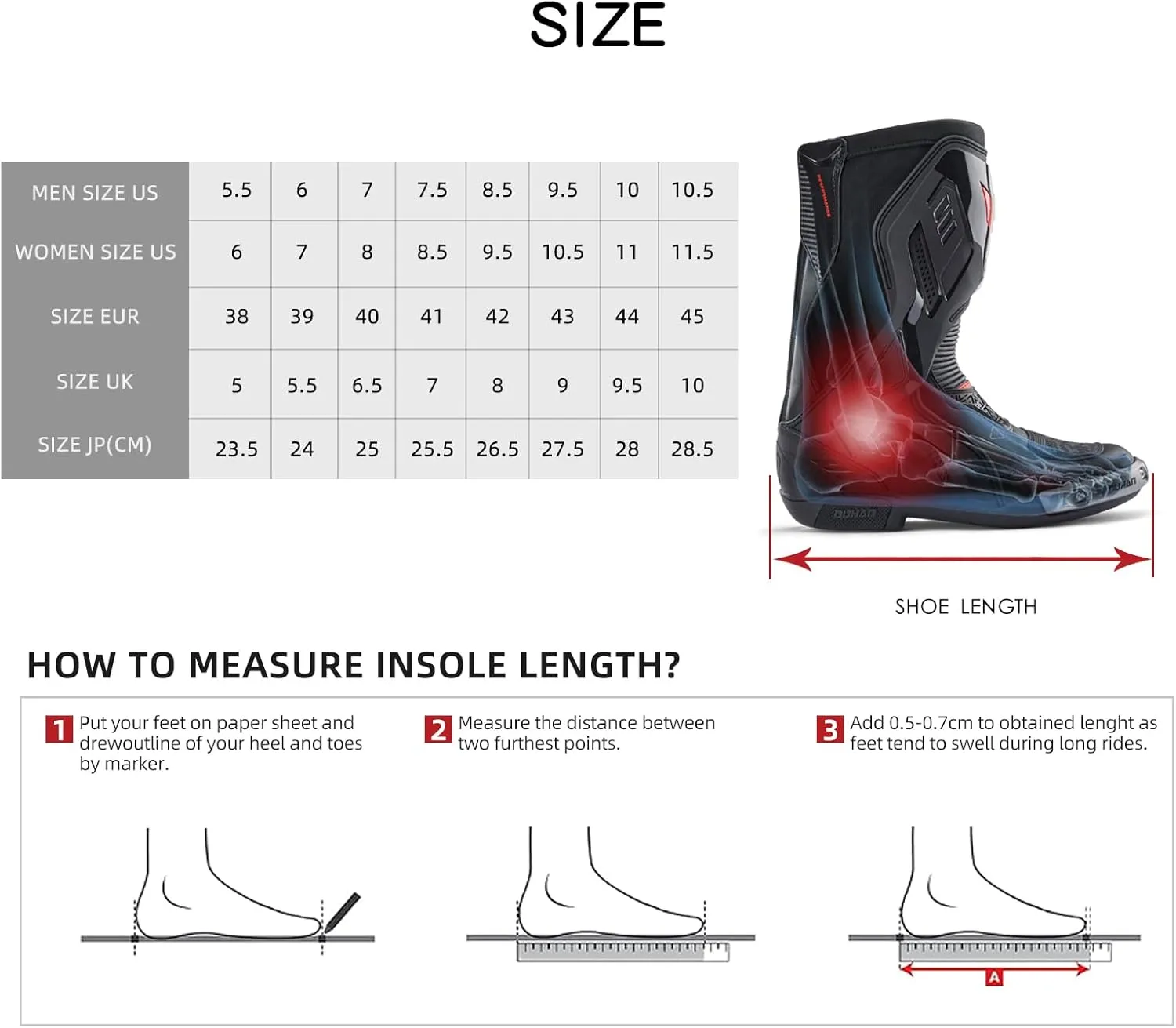 DUHAN Motocross Boots Anti Slip Racing Road Boots Motorcycle Riding Leather Boots with Dual-Axis System for Men Women