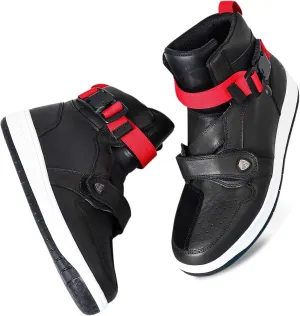 DUHAN Motorcycle Shoes Anti-slip Leather Motorcycle Boots with Quick-release Magnetic Buckle for Men and Women Riding/Casual