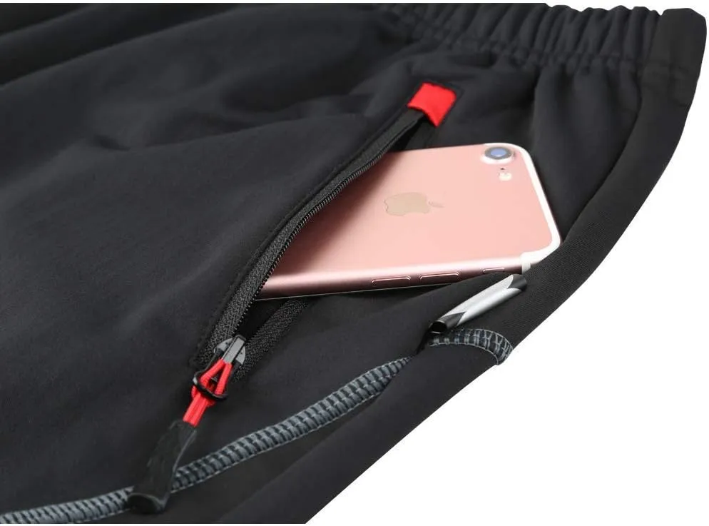 DuShow Men Fleece Cycling Winter Pants(No Padded) Women Thermal Windproof Athletic Pants