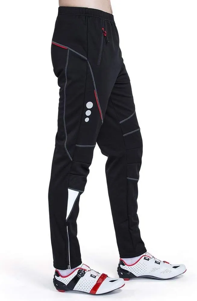 DuShow Men Fleece Cycling Winter Pants(No Padded) Women Thermal Windproof Athletic Pants