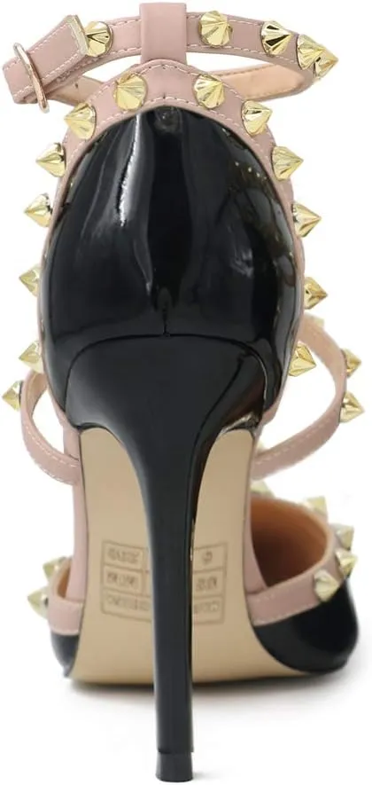 Eithy Women's Slingbacks Mid High Heels Pointy Toe Buckle Summer Shoes Party Daily Wear Evening Sandals