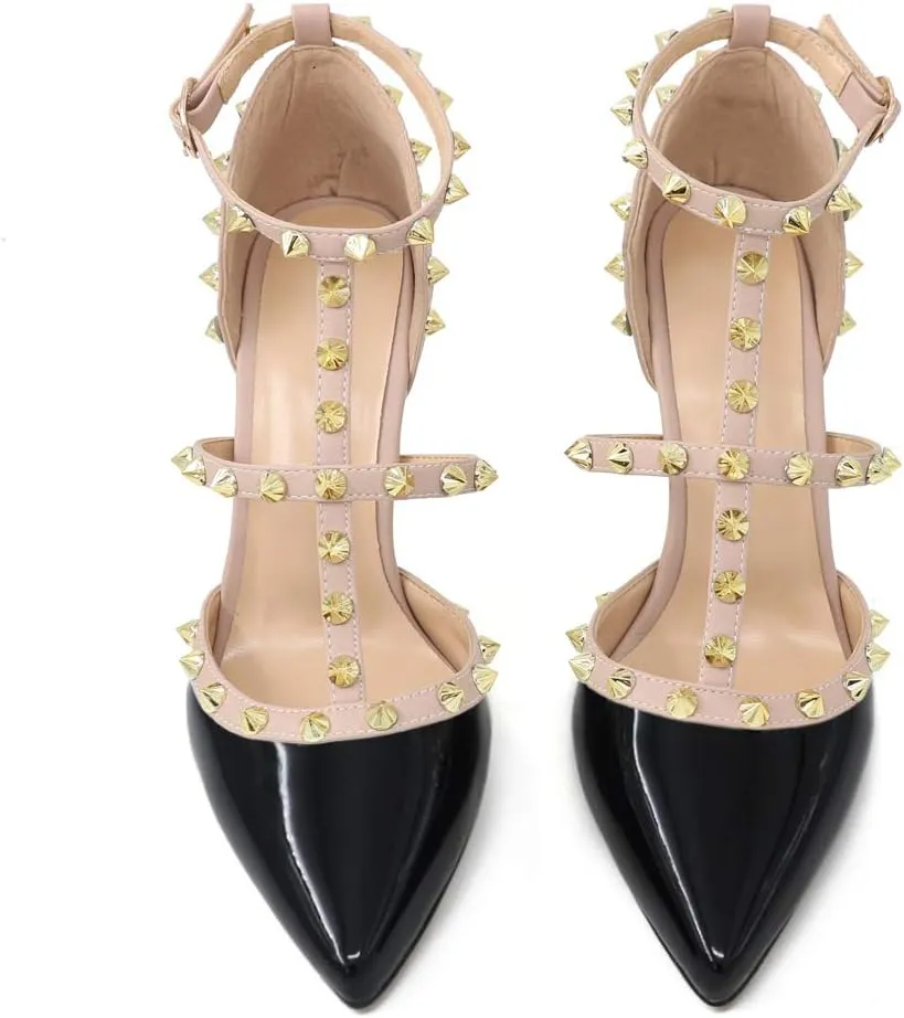 Eithy Women's Slingbacks Mid High Heels Pointy Toe Buckle Summer Shoes Party Daily Wear Evening Sandals