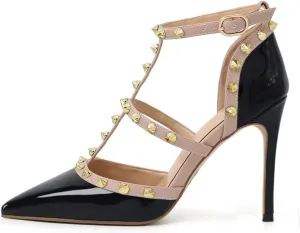 Eithy Women's Slingbacks Mid High Heels Pointy Toe Buckle Summer Shoes Party Daily Wear Evening Sandals