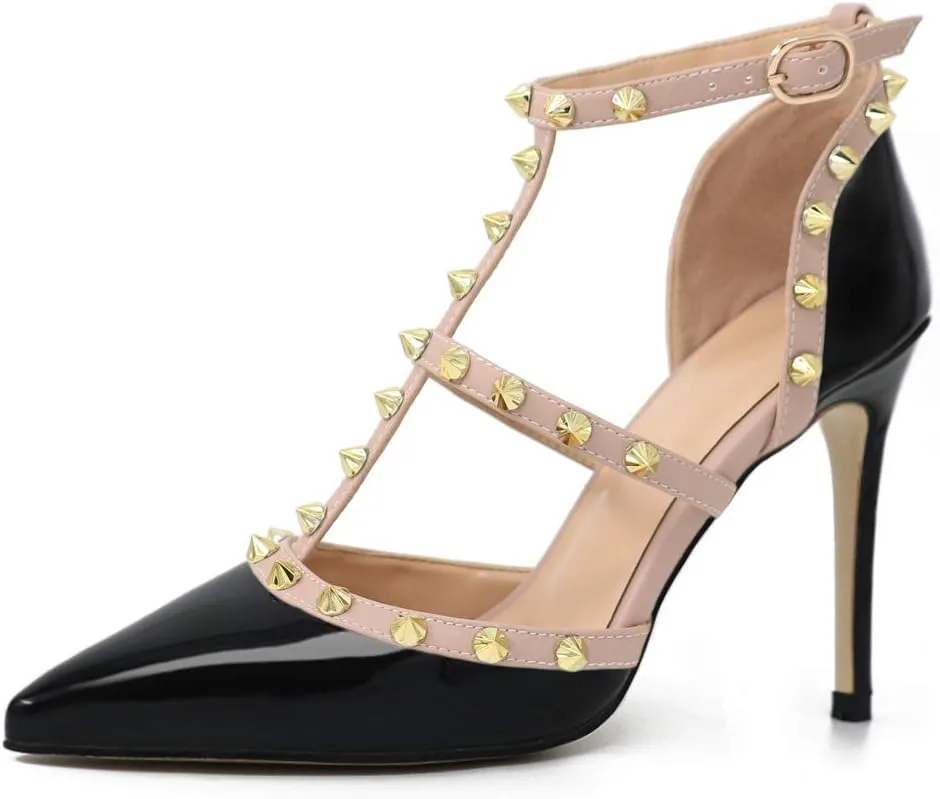 Eithy Women's Slingbacks Mid High Heels Pointy Toe Buckle Summer Shoes Party Daily Wear Evening Sandals