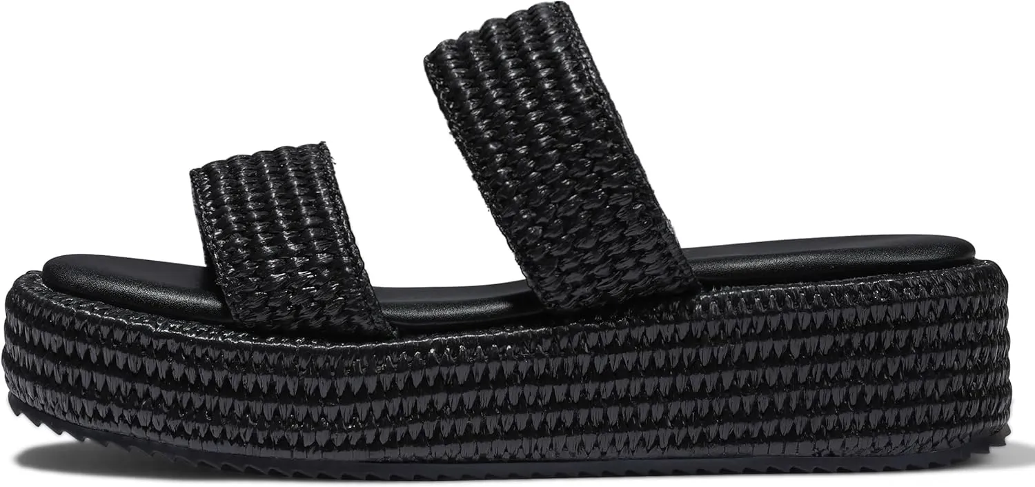 Erocalli Platform Sandals Women Cute Wedge Espadrilles Slip on Summer Beach Raffia Vacation Sandal Comfortable Open Toe Dressy Shoes