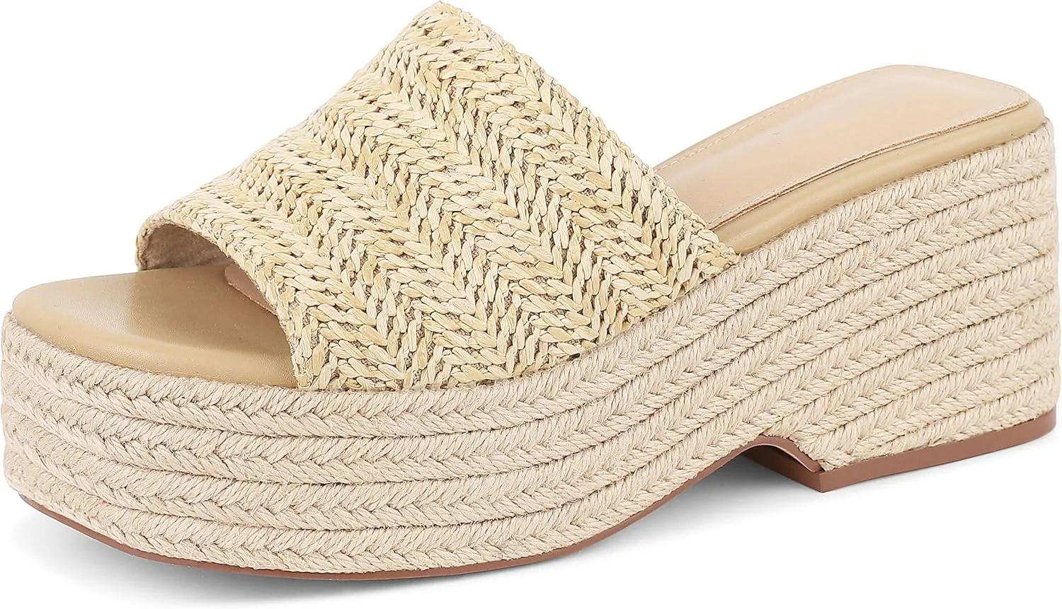 Erocalli Women's Espadrilles Platform Sandals Wedges Slides Sandals Open Toe Fashion Summer Outdoor Beach Sandals