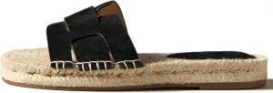 Espadrilles Flat Sandals for Women Comfortable Suede Slip on Open Toe Beach Slides Sandals.