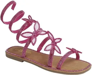 Forever Link Women Butterfly Rhinestone Wrap-around Flat Sandals Flat Butterfly Sandals Ritzy-25, 6