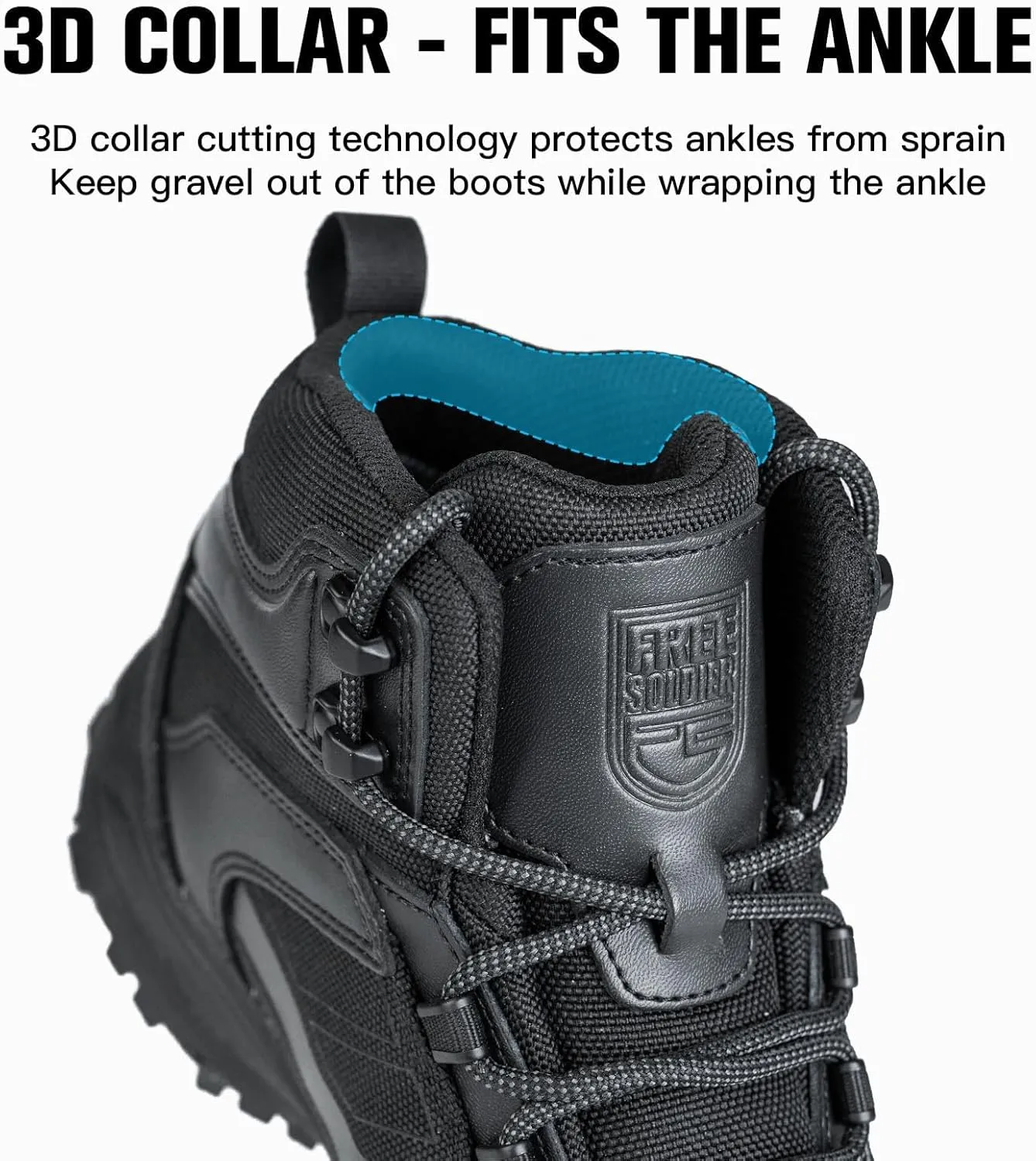 FREE SOLDIER Waterproof Hiking Boots for Men Black Boots Hiking Shoes for Men