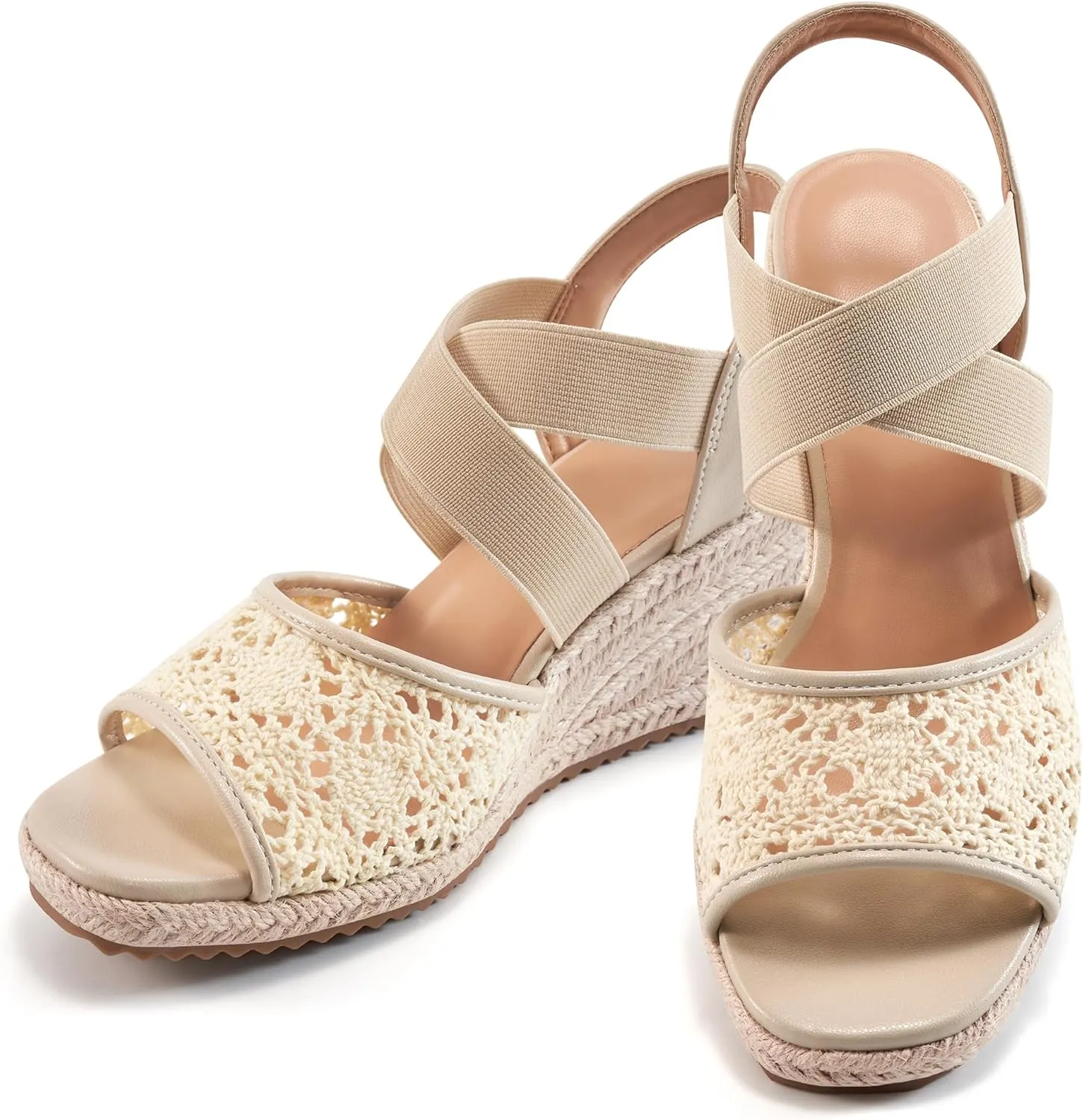 FUDYNMALC Sandals for Women Wedge Heels: Summer Dressy Platform Espadrilles Wedges - Comfortable Square Open Toe Wedding Shoes 2025