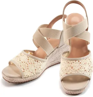 FUDYNMALC Sandals for Women Wedge Heels: Summer Dressy Platform Espadrilles Wedges - Comfortable Square Open Toe Wedding Shoes 2025
